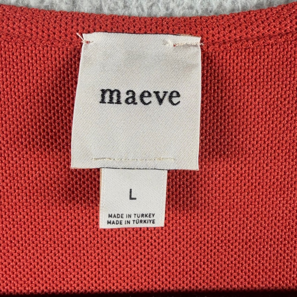 Maeve Anthropologie Rust Orange Wrap Knit Top Ring Detail Sleeveless Large - Picture 2 of 6